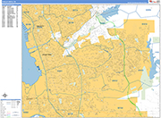 Chula Vista  Wall Map Basic Style